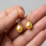 Pendientes - Perlas Cultivadas de Agua Dulce - Pera Diámetro 9-10 mm Oro - Joyería Mujer - Oro Amarillo