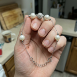 Pulsera 4 Perlas Cultivadas de Agua Dulce - Diámetro 6-7 mm Blancas - Plata 925 Milésimas