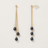 Pendientes - Perlas Cultivadas de Agua Dulce - Pera Diámetro 5-6 mm Negro Tahití - Joyería Mujer - Oro Amarillo