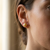 Pendientes - Perlas Cultivadas de Agua Dulce - Diámetro Botón 9-10 mm Oro - Joyería Mujer - Oro Amarillo