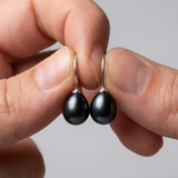 Pendientes de perlas cultivadas plateadas y negras | Diana