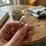 Anillo- Perlas Cultivadas Redondas 8-9 mm Blanco- Oro Blanco