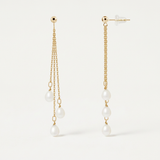 Pendientes - Perlas cultivadas de agua dulce - Pera Diámetro 5-6 mm Oro blanco-amarillo