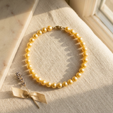 Pulsera de la Suerte - Perla de Agua Dulce - Redonda 5-6 mm Oro