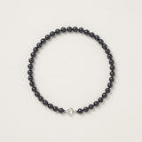 Pulsera- Perla Cultivada Redonda 4-5 mm Tahití Negra- Oro Blanco