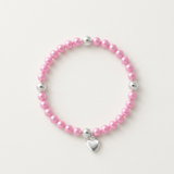 Pulsera de la Suerte- Perla de Agua Dulce- Redonda 5-6 mm Rosa Fucsia