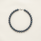 Pulsera de la Suerte- Perla de Agua Dulce- Redonda 5-6 mm Negra Tahití-
