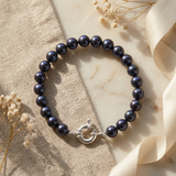 Pulsera de Perlas Cutlure Redondas 7-8 mm Negro Tahití