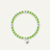Pulsera de la Suerte - Perla de Agua Dulce - Redonda 5-6 mm Verde Tónico