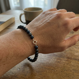 Pulsera- Perla Cultivada Redonda 4-5 mm Tahití Negra- Oro Blanco