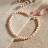Pulsera de Perlas Corte Redonda 5-6 mm Rosa Natural