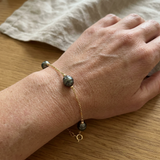 Pulsera - Perlas cultivadas de agua dulce en círculos 8-9 mm blancas - Joyería para mujer - Oro amarillo