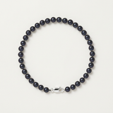 Pulsera - Perlas Cultivadas Redondas 5-6 mm Tahití Negras - Joyería Mujer - Oro Blanco