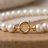 Pulsera - Perlas Cultivadas Redondas 6-7 mm Oro Blanco-Amarillo