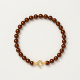 Pulsera - Perlas Cultivadas Redondas 6-7 mm Chocolate - Oro Amarillo