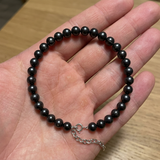 Pulsera- Perlas Cultivadas de Agua Dulce- Semi Redondas 6-7 mm Negras Tahití- Plata 925 Milésimas