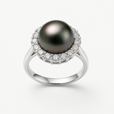 Anillo - Perlas de Tahití - Redondas Diámetro 8-9 mm - Plata