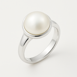 Anillo - Perlas Cultivadas de Agua Dulce - Diámetro Botón 9-10 mm Blanco -