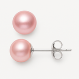 Pendientes - Perlas Cultivadas de Agua Dulce - Diámetro 9-10 mm Rosa