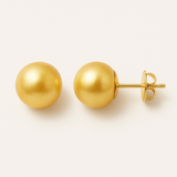 Pendientes - Perlas Cultivadas de Agua Dulce - Diámetro Botón 9-10 mm Oro - Joyería Mujer - Oro Amarillo