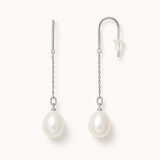 Pendientes - Perlas Cultivadas Pera 8-9 mm Blanco - Oro Blanco