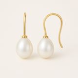 Pendientes - Perlas Cultivadas Diámetro 7-8 mm Blanco - Oro Amarillo