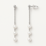 Pendientes en oro blanco y Perlas Blancas Naturales