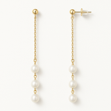 Pendientes - Perlas cultivadas de agua dulce - Pera Diámetro 5-6 mm Oro blanco-amarillo