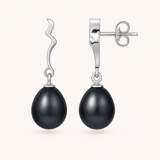 Pendientes - Perlas Botón Cultivadas 8-9 mm - Tahití Negro