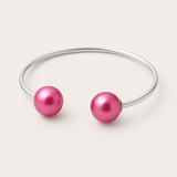 Pulsera - Perlas Cultivadas de Agua Dulce Diámetro 9-10 mm Rosa Fucsia - Plata de Ley 925