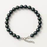 Pulsera- Perlas Cultivadas de Agua Dulce- Semi Redondas 6-7 mm Negras Tahití- Plata 925 Milésimas