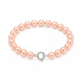 Pulsera - Perlas Cultivadas Redondas 6-7 mm Rosa - Oro Blanco
