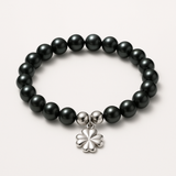 Pulsera de la Suerte - Perla de Agua Dulce - Redonda 5-6 mm Negra Tahití