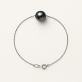 Pulsera- Perla Cultivada de Agua Dulce- Diámetro 8-9 mm Negro Tahití- Plata 925 Milésimas