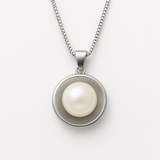 Collar de perlas cultivadas de agua dulce Moon Silver - Diámetro 9-10 mm