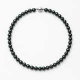 Collar- Perla de Agua Dulce- Semi Redonda 5-6 mm Negro Tahiti- Joyería de Mujer