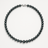 Collar de Perlas Cultivadas Redondas 5-6 mm Tahití Negras - Plata