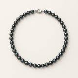 Collar- Perla de Agua Dulce- Semi Redonda 6-7 mm Tahití Negra