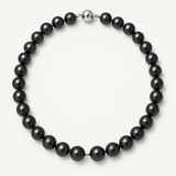 Collar- Perla de Agua Dulce- Semi Redonda 9-10 mm Tahití Negra- Joyería de Mujer