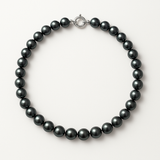 Collar- Perlas Cultivadas de Agua Dulce Redondas 6-7 mm Tahití Negras- Joyería para Mujer- Oro Blanco