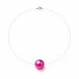 Collar - Perla Cultivada de Agua Dulce - Diámetro 9-10 mm Rosa Fucsia - Plata de Ley 925