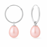 Pendientes - Perlas Cultivadas de Agua Dulce Pera 8-8.5 mm Rosa