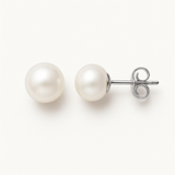 Pendientes - Perlas cultivadas de agua dulce - Diámetro 9-10 mm Blanco
